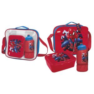 Box svačinový Marvel: Spiderman taška - láhev na pití - krabička (23 x 16 x 8 cm)