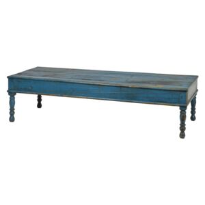 Starý konferenční stolek, modrá patina, 167x70x43cm