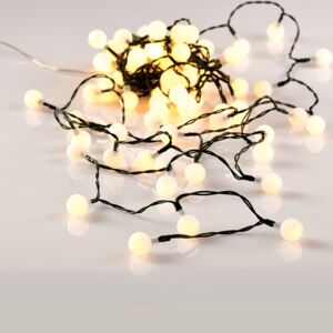 ACA DECOR LED vánoční světelný řetez - Kuličky, 3x8m, bílá barva, IP44, 80 LED