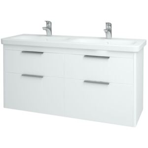 Dřevojas - Koupelnová skříňka ENZO 130 S FC - L01 Bílá vysoký lesk (130190)