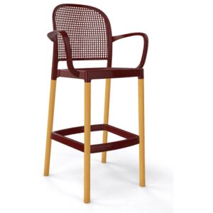 GABER - Barová židle PANAMA BLB - vysoká, tmavě hnědá/buk