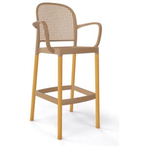 GABER - Barová židle PANAMA BLB - vysoká, hnědá/buk