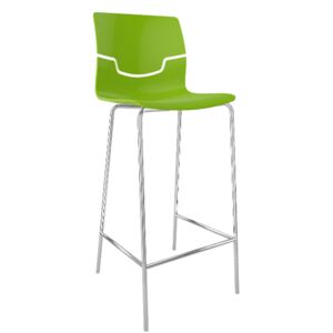 GABER - Barová židle SLOT - vysoká, zelená/chrom