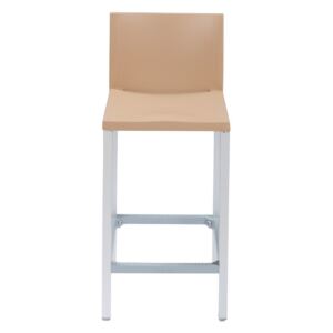 GABER - Barová židle LIBERTY - nízká, hnědá/hliník