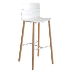 GABER - Barová židle SLOT BL - vysoká, bílá/buk