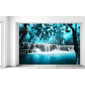 Gario Fototapeta Vodopád v modré džungli Materiál: Samolepící, Velikost: 368 x 248 cm