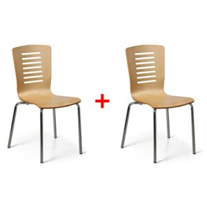 B2B Partner Jídelní židle Lines, přírodní, 3+1 ZDARMA + Záruka 7 let