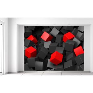 Gario Fototapeta Černo - červené kostky 3D Materiál: Latexová (lepidlo zdarma), Velikost: 200 x 150 cm