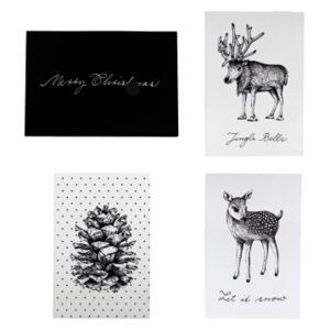 Vánoční pohlednice Holiday Christmas, set 4 ks Bloomingville