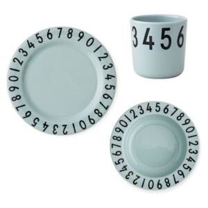 Dětská jídelní sada Numbers zelená – set 3 ks