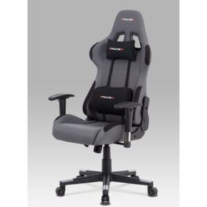 Autronic - Kancelářská židle houpací mech., šedá + černá látka, plast. kříž - KA-F05 GREY