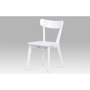 Jídelní židle dřevěná v bílé barvě AUC-008 WT-VYPRODEJ