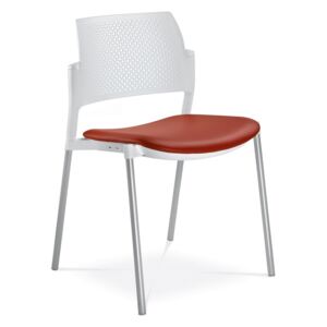 LD SEATING Konferenční židle DREAM+ 100-WH-N4, kostra chrom, bílé plasty