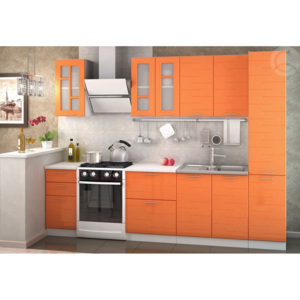 Kuchyňská linka CASARREDO TECHNO 220 cm oranžová metalic