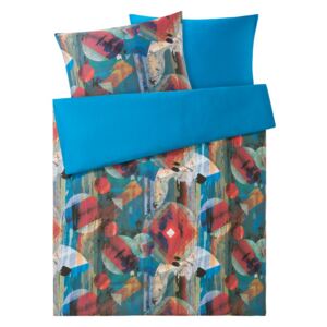 MERADISO® Saténové ložní prádlo 3D, 200 x 220 cm (modrá/zelená/červená)