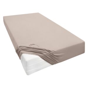 Biberna Žerzejové napínací prostěradlo, 90–200 x (90–100 x 200–220 cm, světle hnědá)