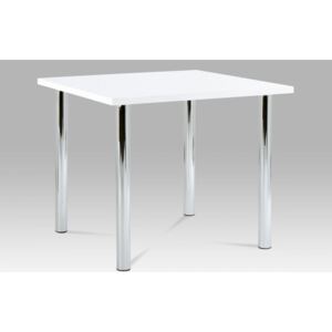 Autronic Jídelní stůl AT-1913B WT - 90x90 cm, vysoký lesk bílý