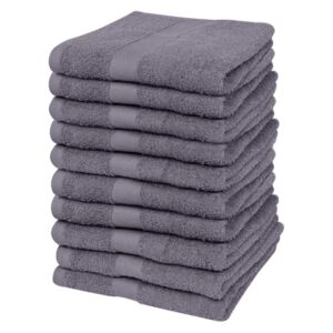 Sada ručníků pro hosty - 10 ks - bavlna - 500 g/m² - antracit | 30x50 cm