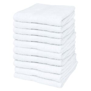 Sada ručníků pro hosty - 10 ks - bavlna - 500 g/m² - bílá | 30x50 cm