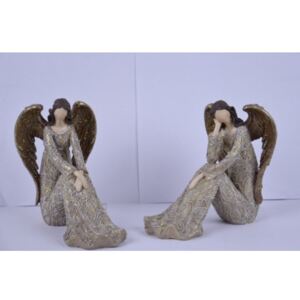 Anděl Bea, hnědá, sedící, 15 cm, ASS Ego Dekor EGO-713358