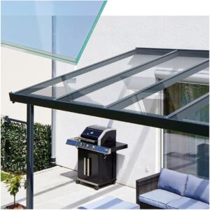 Gutta Terrasendach Premium - VSG sklo / antracitová konstrukce pergola 3,09 x 3,06 m