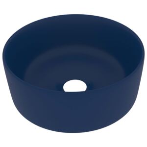 Luxusní umyvadlo Kryss - kulaté - 40x15 cm | matné tmavě modré