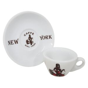 New York bílý porcelánový šálek s podšálkem 60 ml