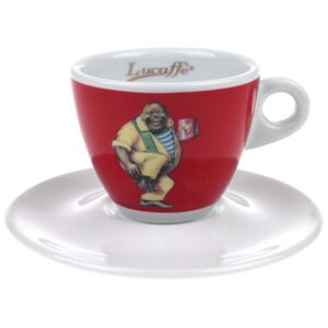Lucaffé Classic červený porcelánový šálek s podšálkem 60 ml