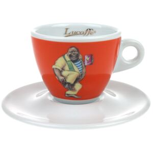 Lucaffé Classic oranžový porcelánový šálek s podšálkem 150 ml
