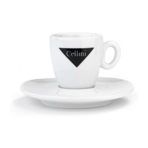 Cellini bílý porcelánový šálek s podšálkem 60 ml