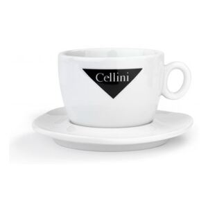Cellini bílý porcelánový šálek s podšálkem 280 ml