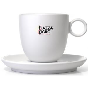 Piazza d´Oro bílý porcelánový šálek s podšálkem 180 ml