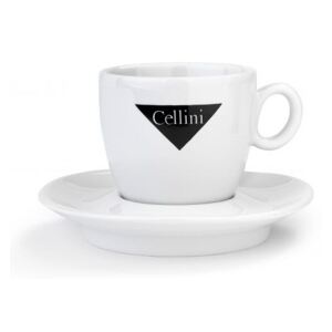 Cellini bílý porcelánový šálek s podšálkem 100 ml