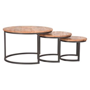 LABEL51 Coffee table Set Triplet - Rough - Mango wood Color: Rough
