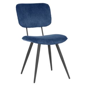 LABEL51 Dining chair Vic - Blue - Ribcord Color: Blue