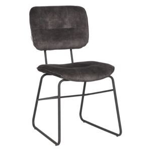 LABEL51 Dining chair Dez - Anthracite - Velours Color: Anthracite