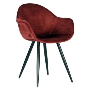 LABEL51 Dining chair Forli - Red - Velvet Color: Red