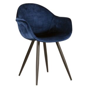 LABEL51 Dining chair Forli - Blue - Velvet Color: Blue
