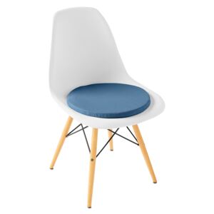 Blancheporte Kulatý podsedák na židli, jednobarevný, sada 2 ks modrá pr.38 cm