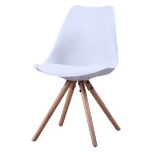 Artium Jídelní židle, bílá plast + ekokůže, masiv buk - CT-233 WT