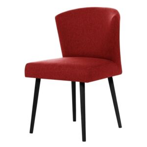 Červená jídelní židle s černými nohami Rodier Richter