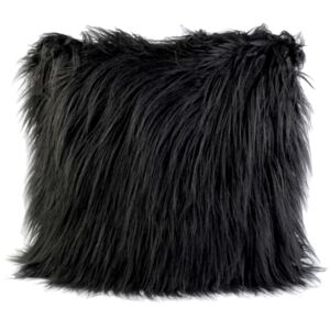 Pillow shop selection Černý chlupatý polštářek Fluffy 40x40 cm