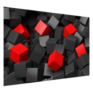 Samolepící fólie Černo - červené kostky 3D 200x135cm OK3704A_1AL