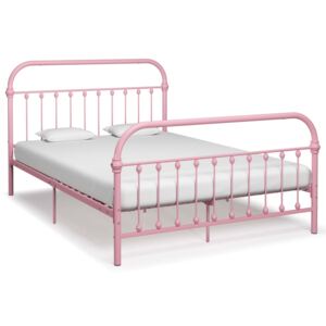 Rám postele růžový kov 140 x 200 cm