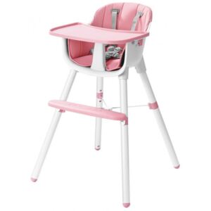 Dětská jídelní židlička EcoToys 2v1 růžová