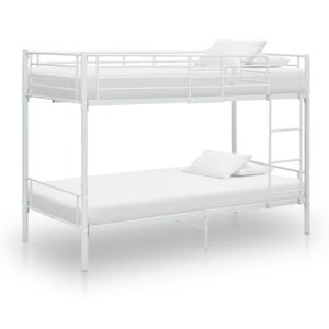 Poschoďová postel bílá kov 90 x 200 cm