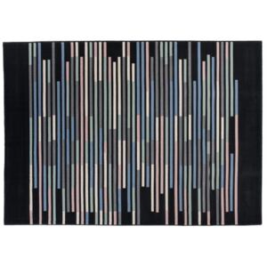 Moderní kusový koberec CAN 18551/190 proužky černý / modrý Rozměr: 120x170