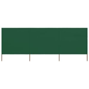 3dílná zástěna proti větru látková 400 x 160 cm zelená