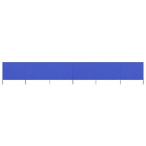 6dílná zástěna proti větru látková 800 x 160 cm azurově modrá