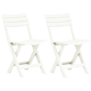 Skládací zahradní židle 2 ks plast bílé